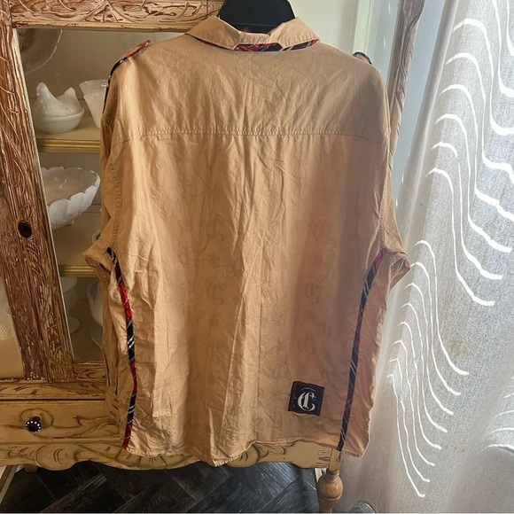 COOGI Tan Men's Vintage XXL Button Shirt with Embroidered Accents - Picture 8 of 11